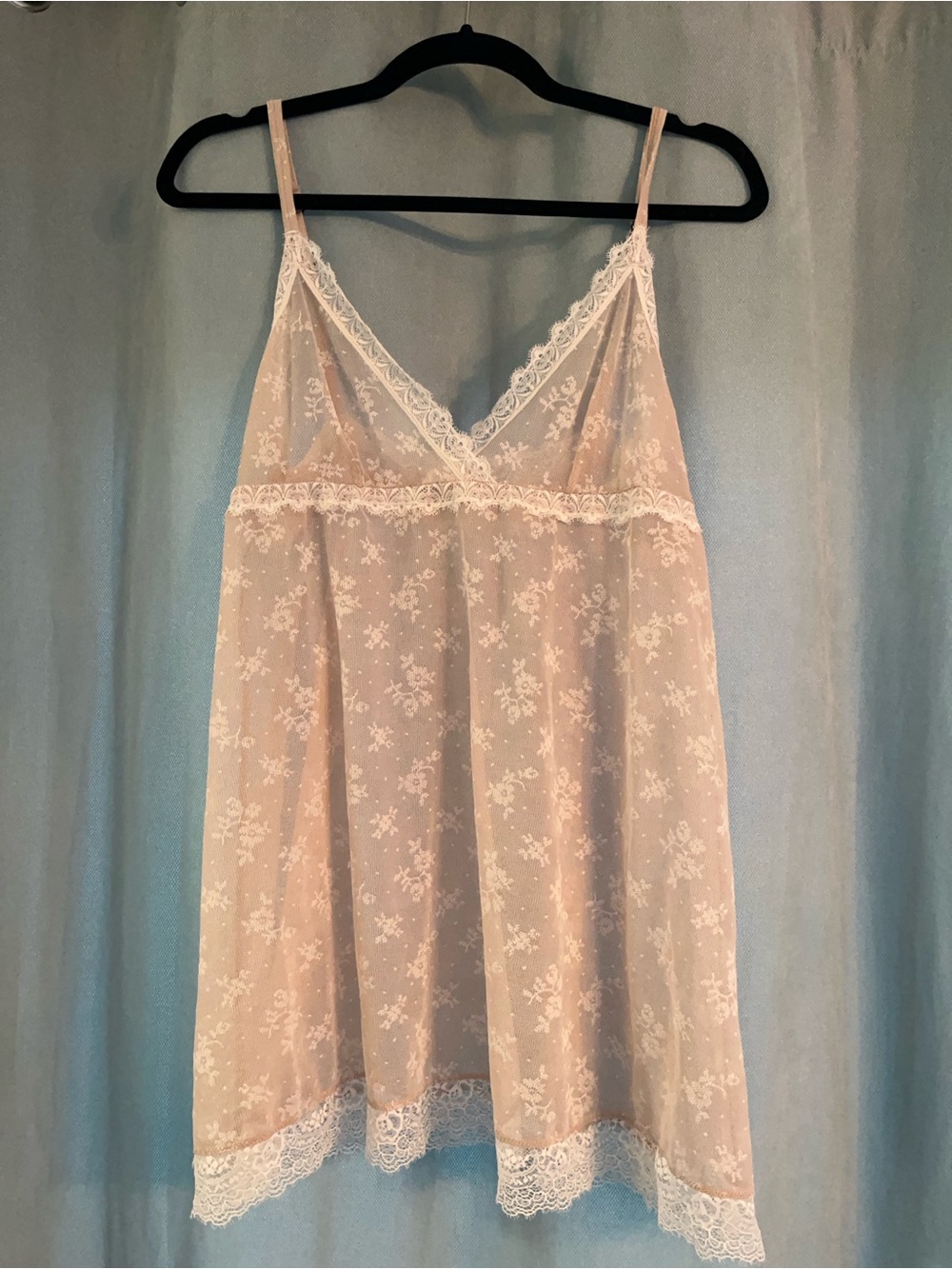 intimissimi Sheer Floral Lace Chemise in Blush Pink
